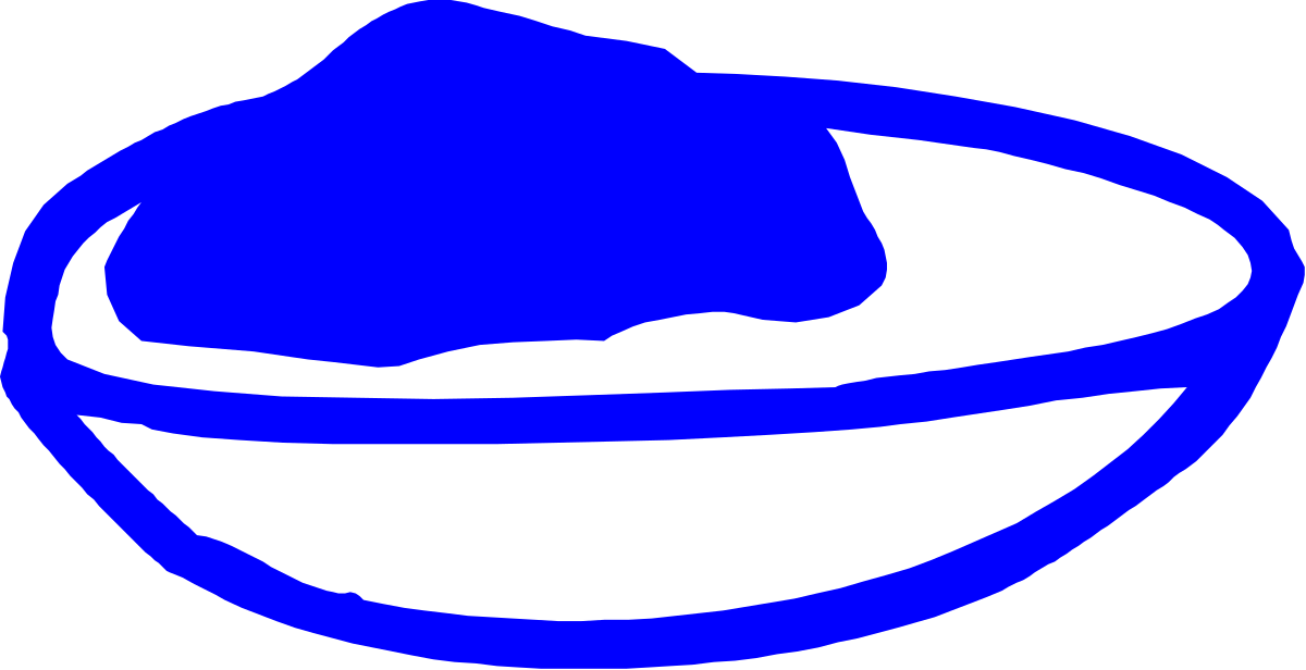 Blue Bowl with White Bowl on Top - Elegant Clipart Design