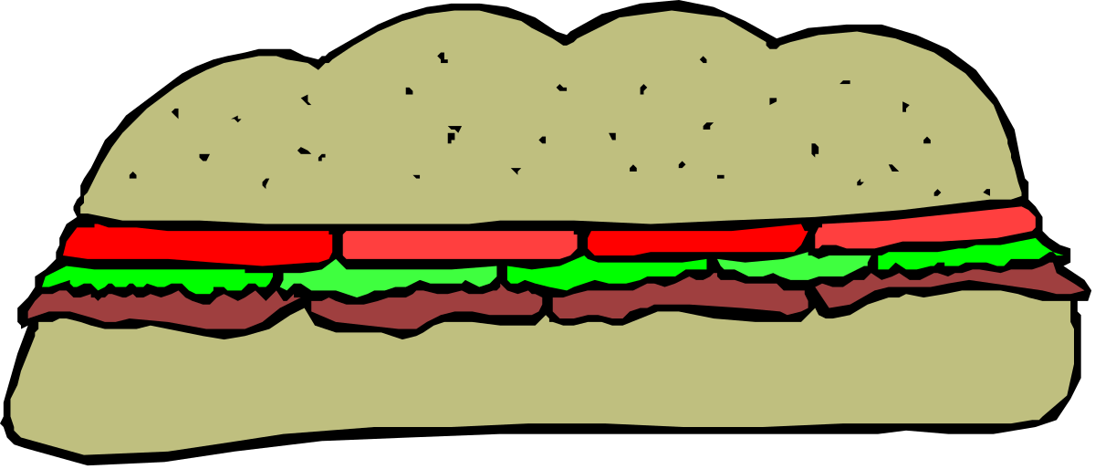 Hamburger Clipart with Red and Green Bun - Perfect for Your Projects
