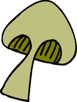 Mushroom with Eyes Clipart: Whimsical Fungi Character Illustration