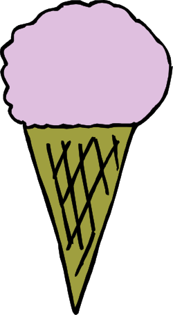 Pink Ice Cream Cone Clipart with Black Letters