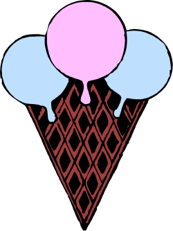 Pink and Blue Ice with Speech Bubble Clipart - Fun and Playful Design