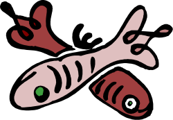Vibrant Fish Clipart with Green Eye and Red Tail