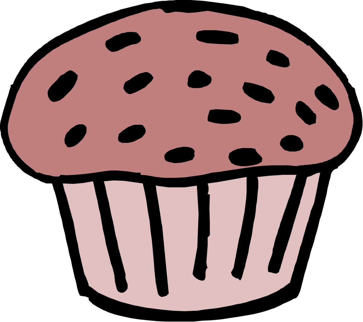 Pink Cupcake with Black Spots - Delightful Clipart for All Occasions