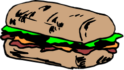 Colorful Sandwich Clipart: Green and Orange Bun Delight