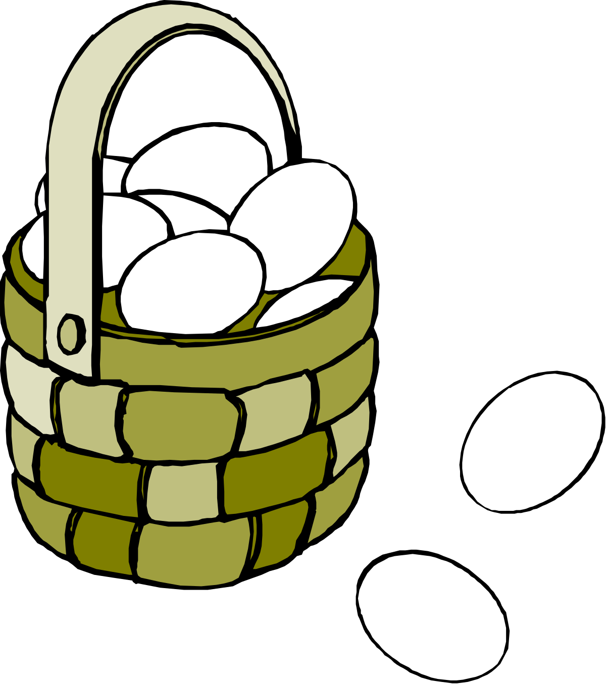 Basket with Eggs Clipart: Charming Farm Fresh Delight