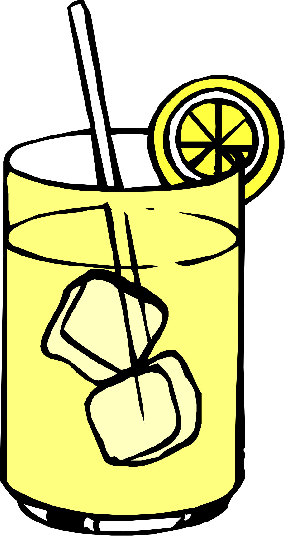 a glass of lemonade with a straw and a lemon slice clip art png transparent Lemonade Glass with Straw and Lemon Slice - Refreshing Clipart Design
