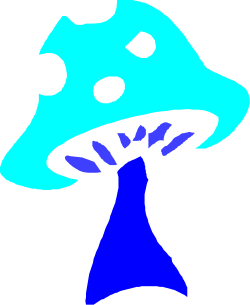 Blue Mushroom with White Dots - Enchanting Nature Clipart