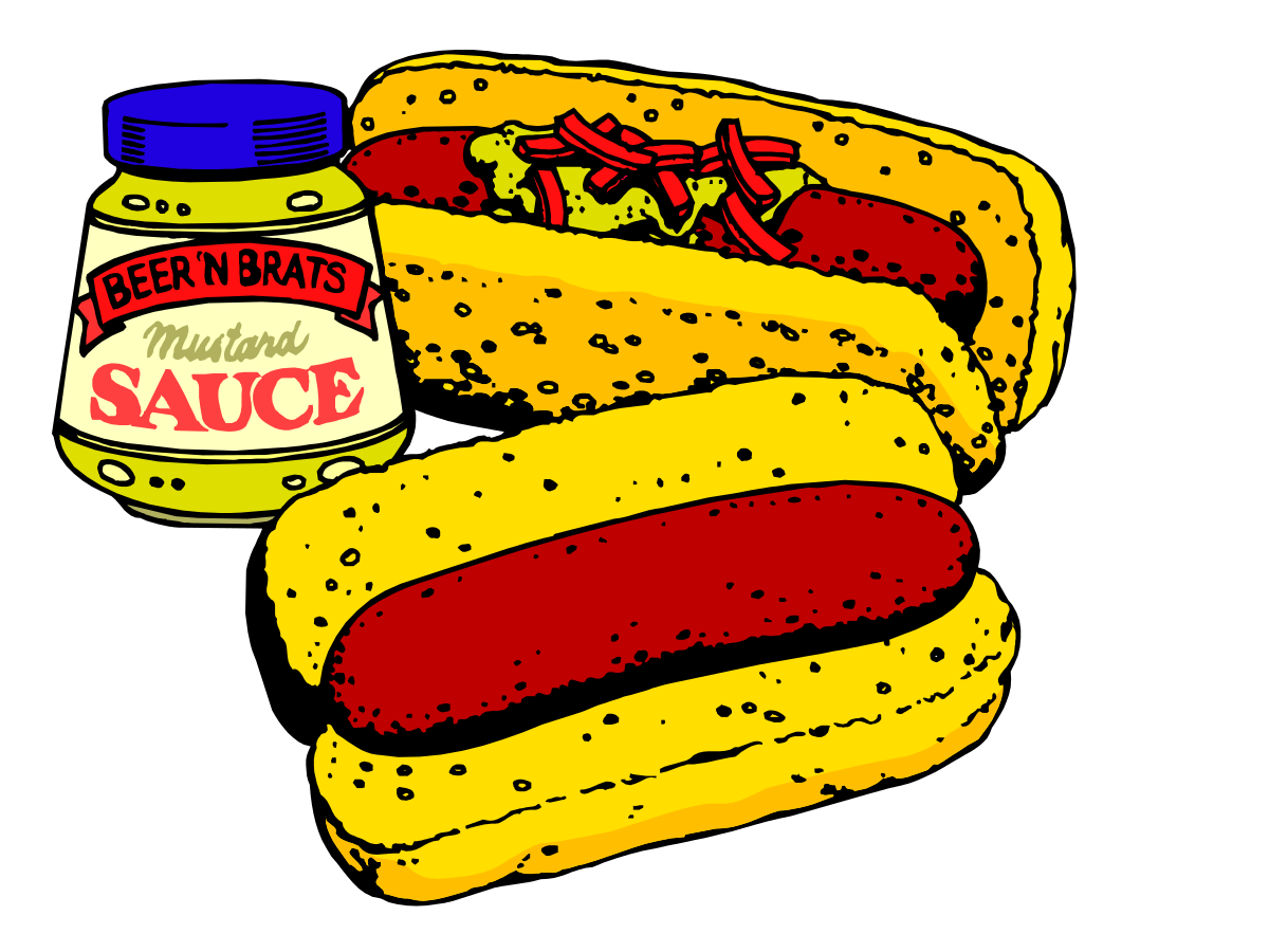 Hot Dog with Mustard Clipart for Delicious Design Projects