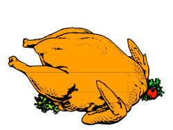 Turkey with Red Apple - Festive Clipart for Celebrations