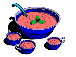 Bowl of Soup with Two Cups - Delicious Clipart for Every Occasion