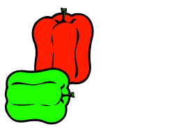 Red Pepper and Green Pepper Clipart for Delicious Recipes