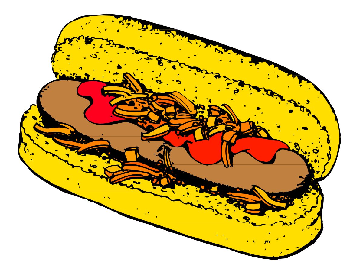 Hot Dog Clipart: Mouth-Watering Hot Dog with Savory Toppings
