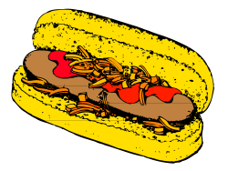 Hot Dog Clipart: Mouth-Watering Hot Dog with Savory Toppings