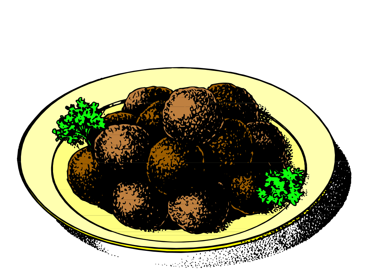 Plate of Cooked Meat Clipart for Culinary Designs