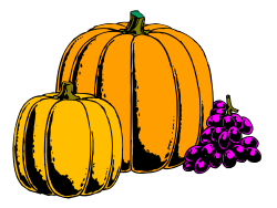 Pumpkins and Grapes Clipart: Vibrant Harvest Scenes for Your Projects