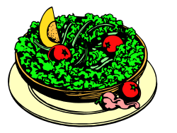 Salad Plate Clipart with Fresh Tomatoes and Lettuce