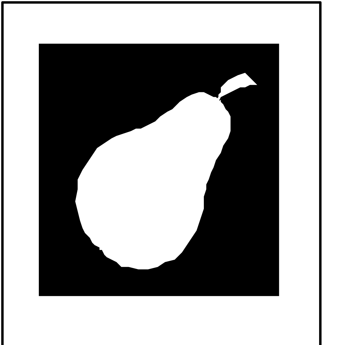 Black and White Pear Silhouette Clipart for Creative Projects