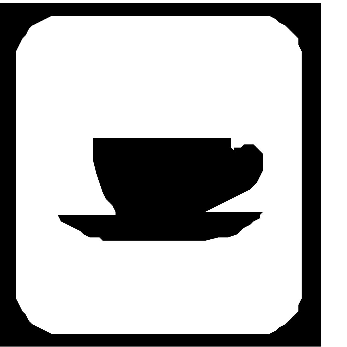 Cup and Saucer Icon Clipart - Elegant Tableware Design