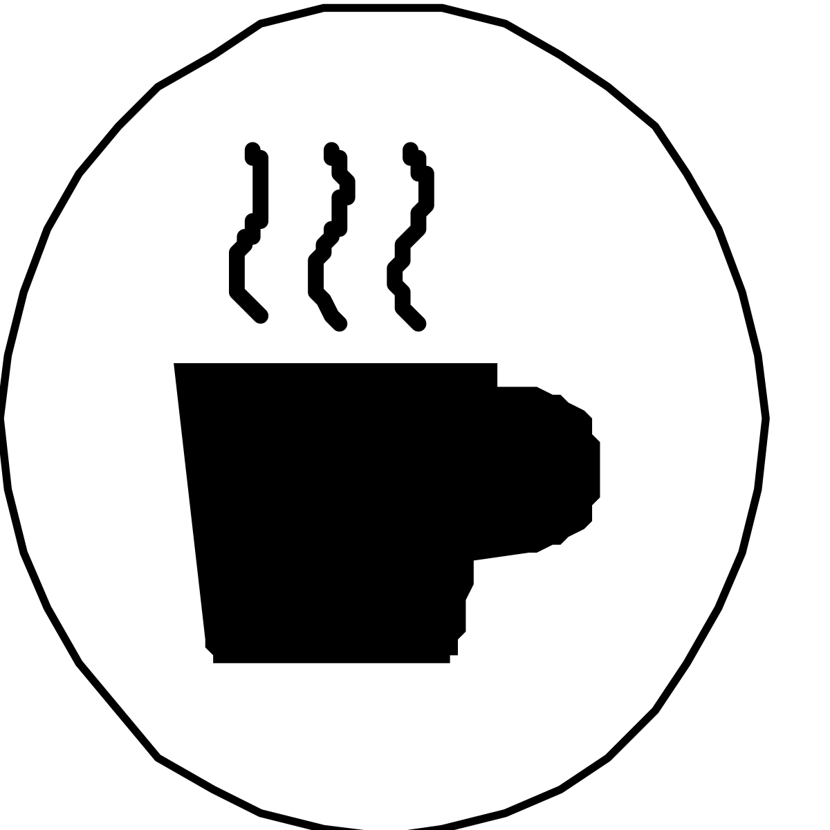 White Silhouette Cup with Steam - Perfect Clipart for Cafes and Tea Shops