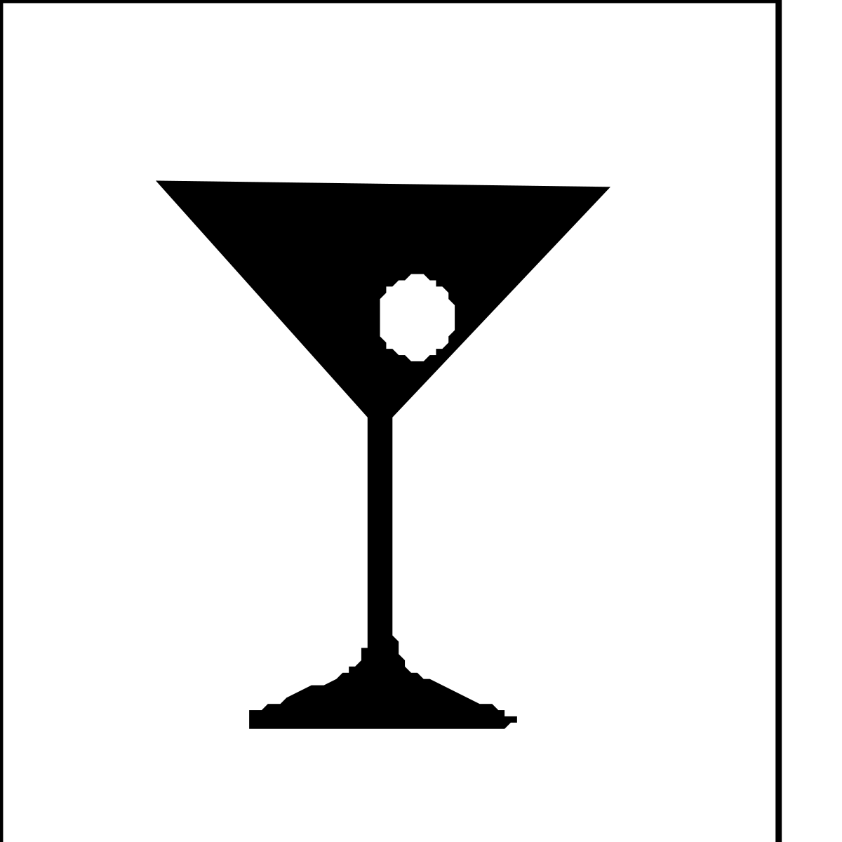 Stylish Black and White Martini Silhouette Clipart for Elegant Designs