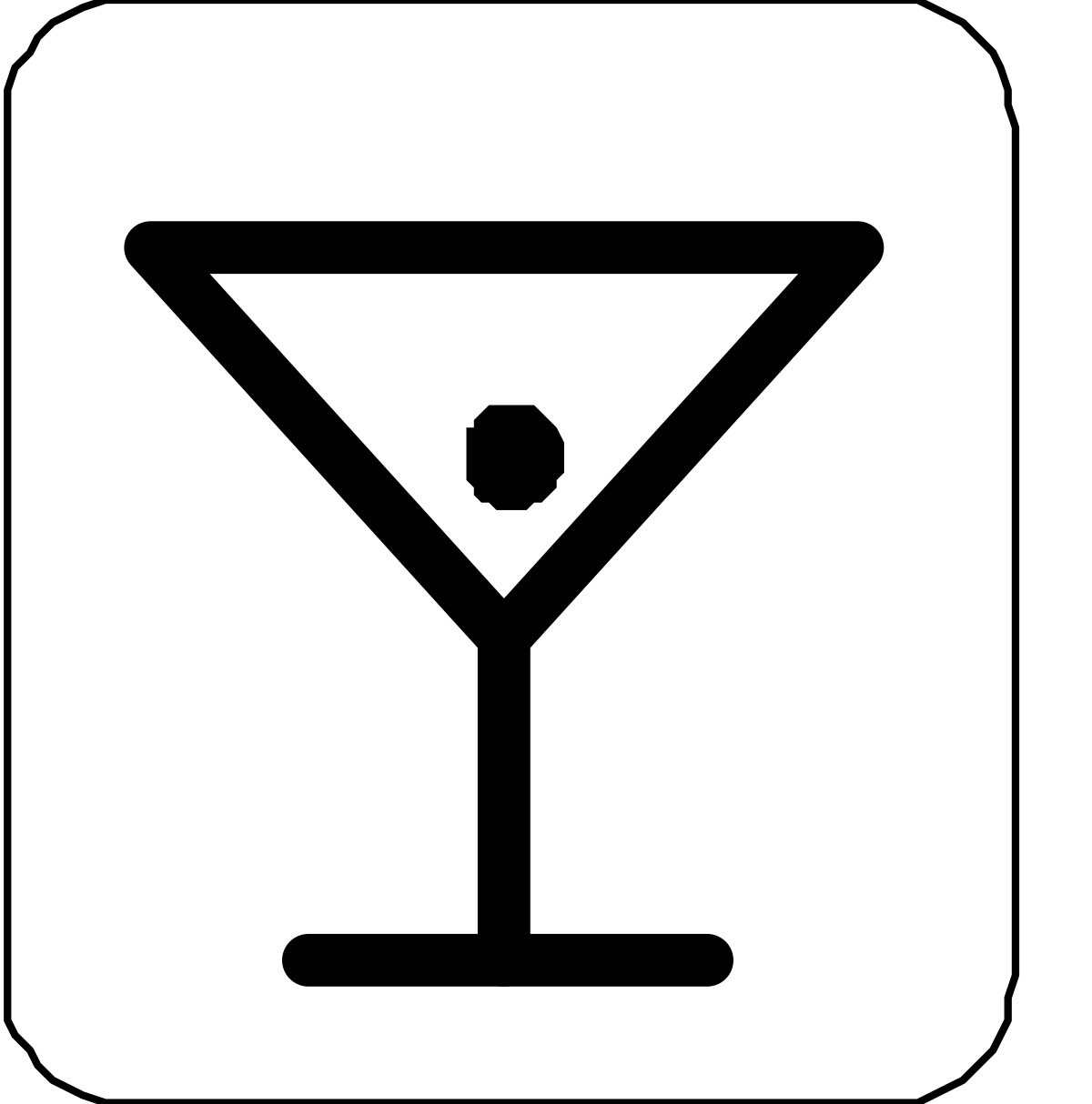 a black and white icon of a martini clip art png transparent Martini Glass Icon - Black and White Clipart for Elegant Designs