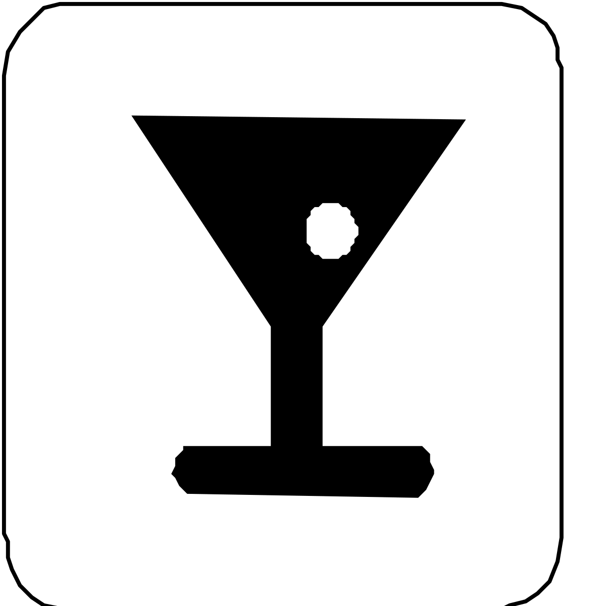 Black and White Martini Icon - Elegant Clipart for Your Projects