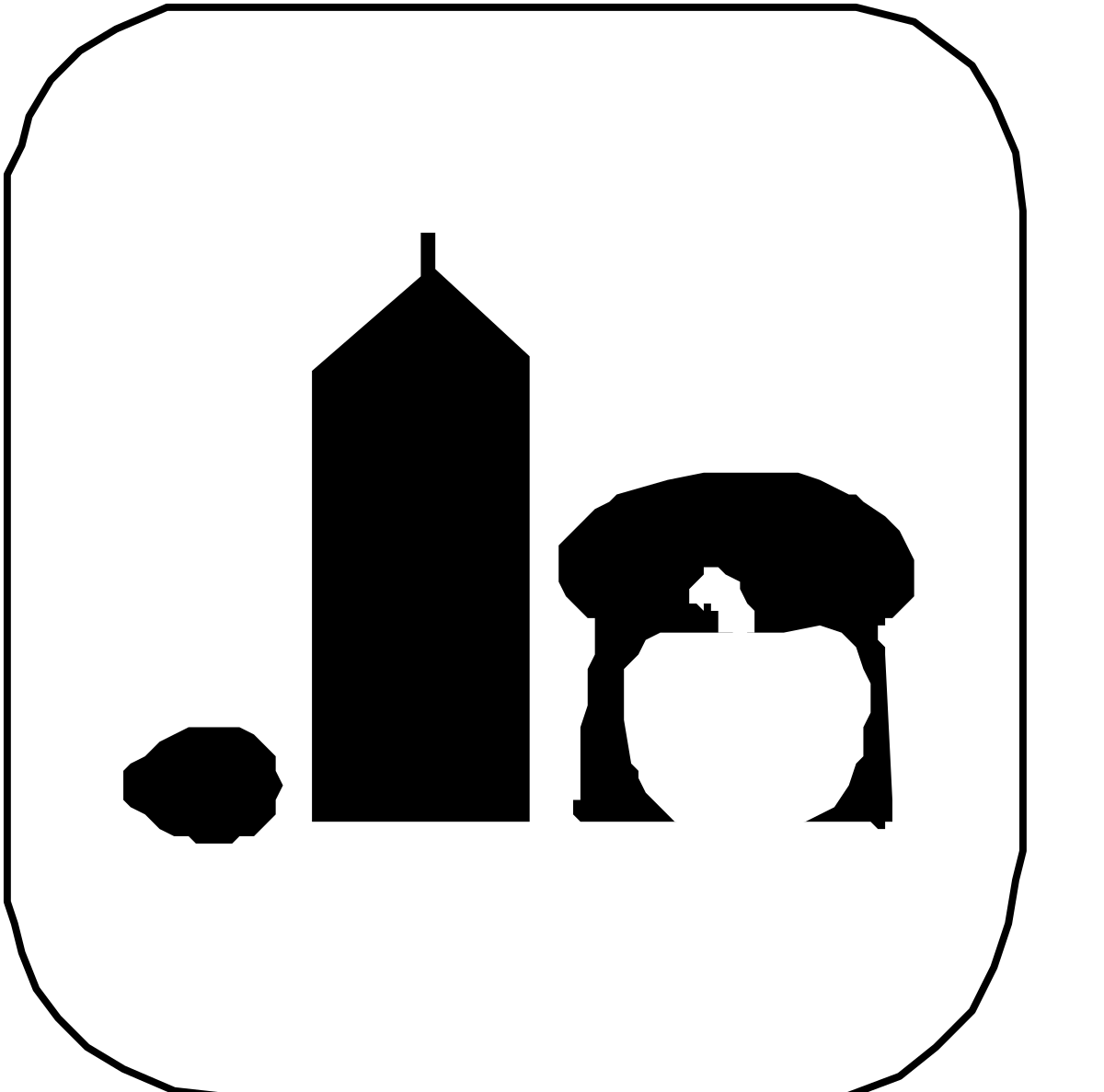 Black and White Building Clipart Icon for Versatile Uses