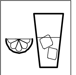Glass of Ice and Orange Slice - Refreshing Drink Clipart
