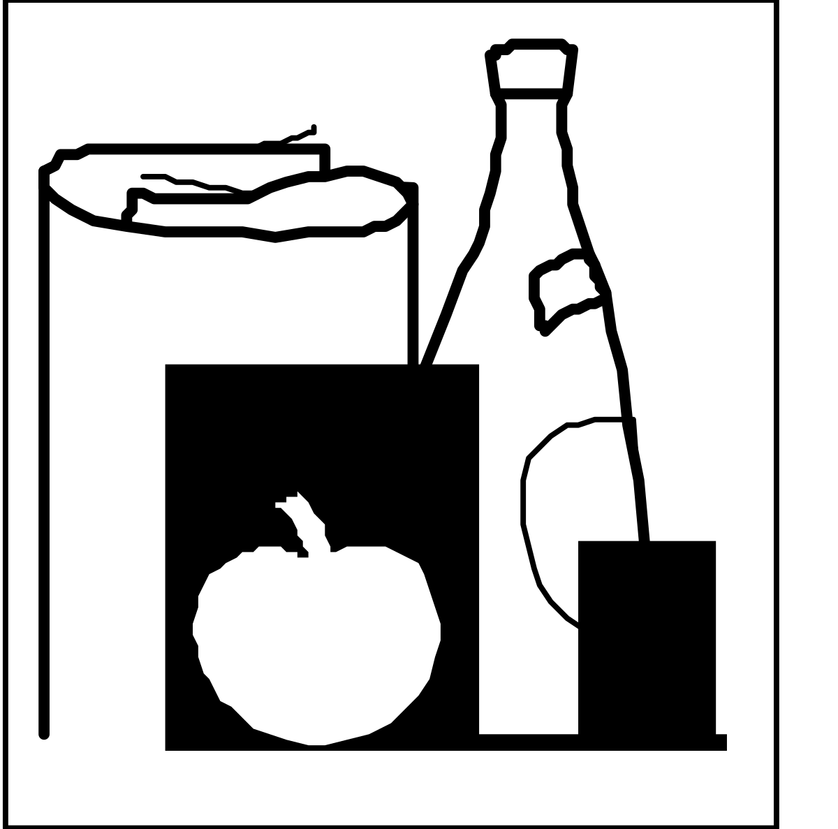 Bottle of Water and Bag of Fresh Fruit Clipart for Healthy Lifestyles