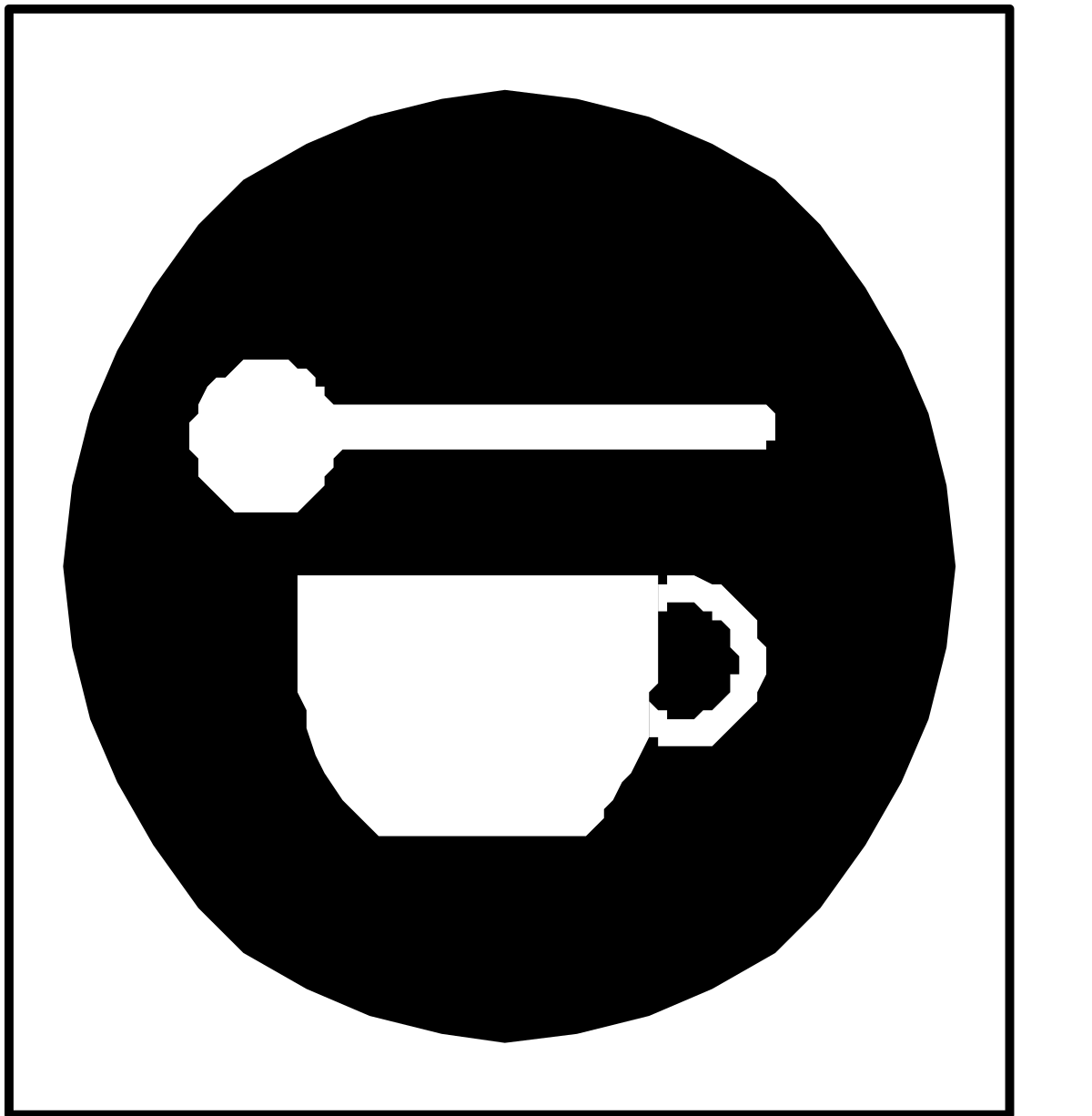 Black and White Logo with Gun Icon - Unique Clipart Design