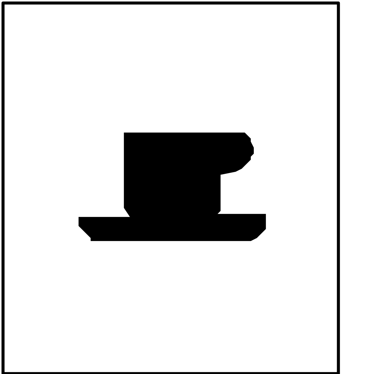 White Square Icon Featuring Black and White Clipart Design