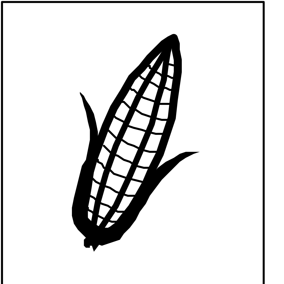 Black and White Corn Icon - Detailed Clipart for Your Projects