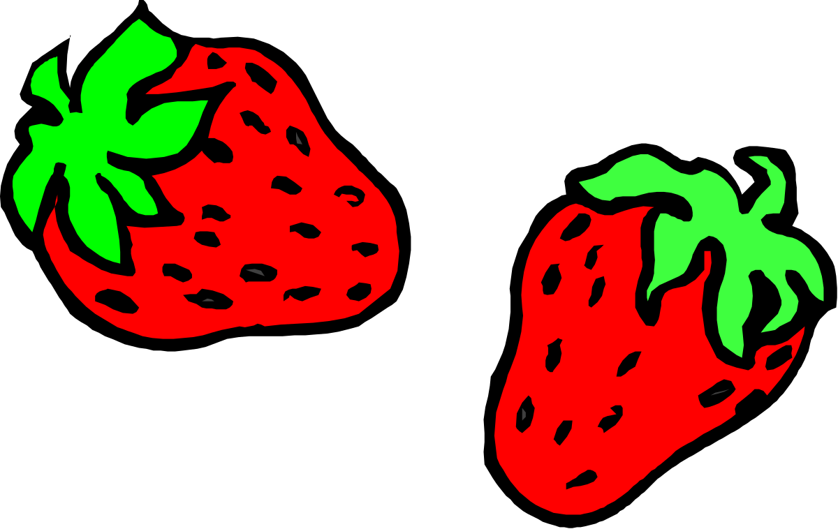 Strawberries with Green Leaves Clipart - Fresh and Delicious
