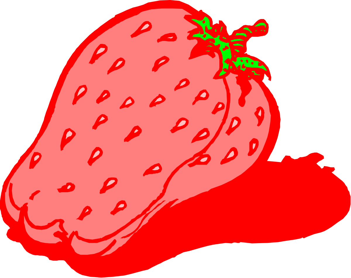 Strawberry Clipart with Green Stem - Fresh and Juicy