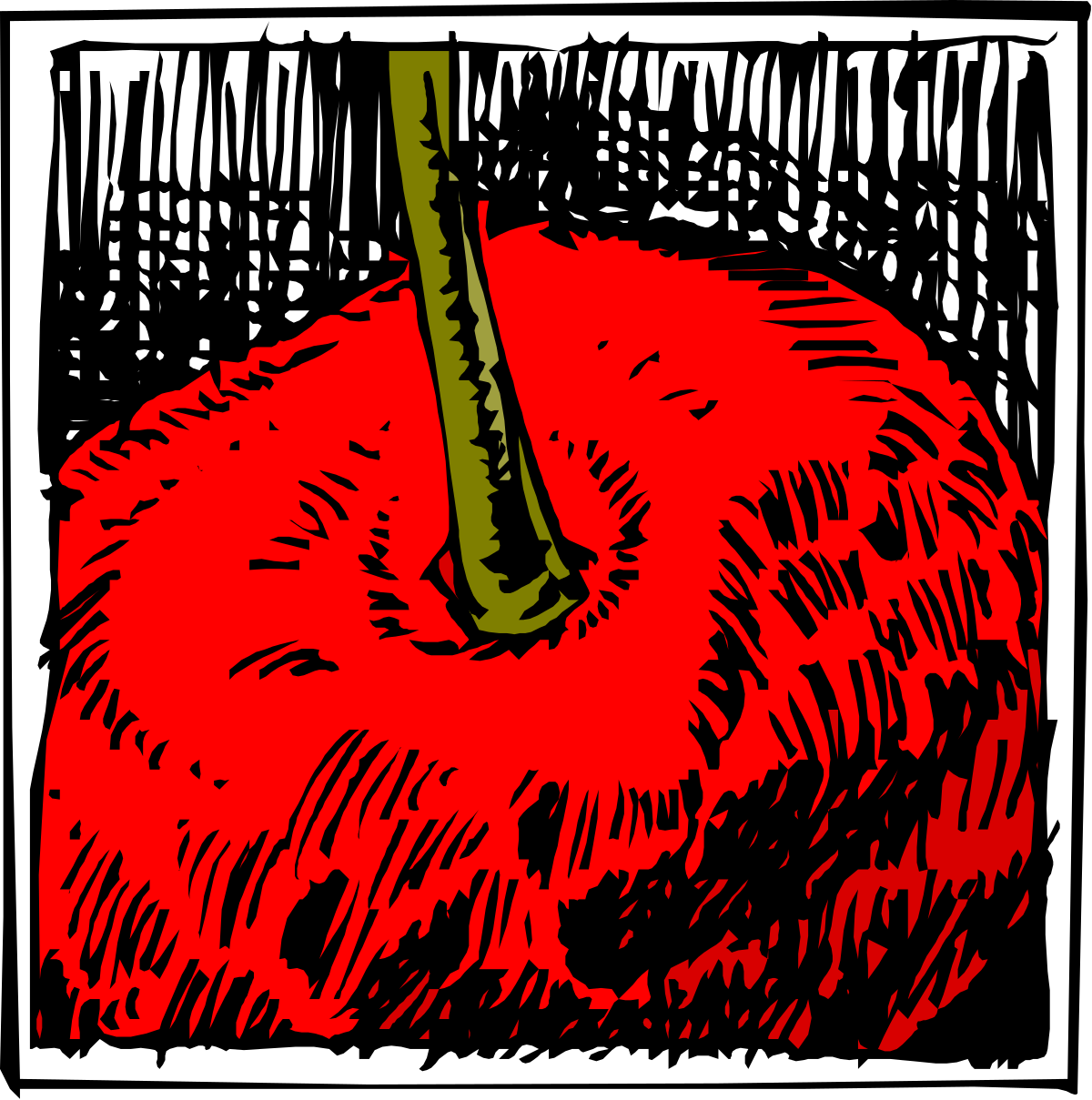 Red Apple with Green Stem Clipart: Fresh, Juicy, and Vibrant