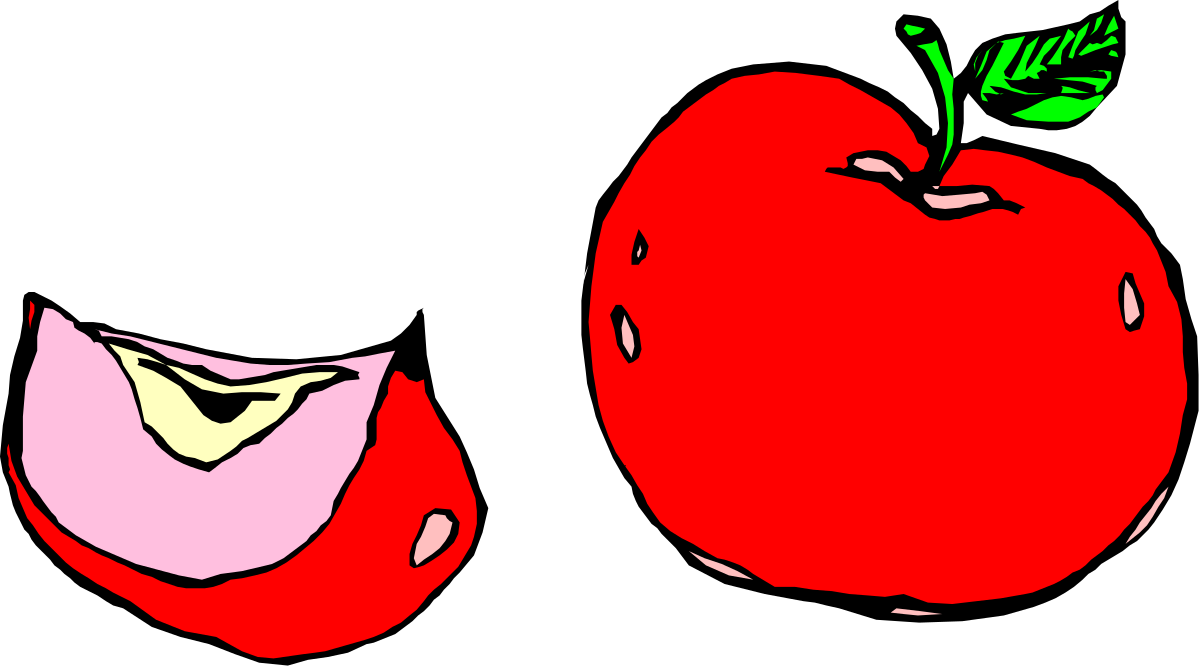 Apple Clipart with Green Leaf for Fresh Designs