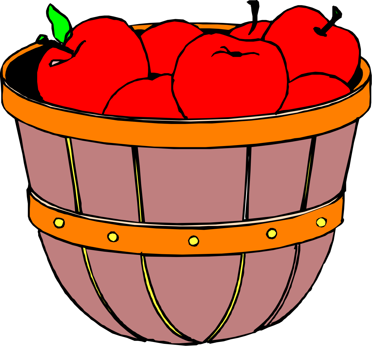 Basket of Apples Clipart - Fresh, Colorful and Organic