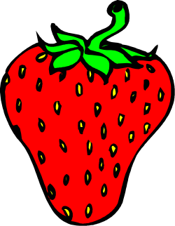 Red Strawberry with Green Stem Clipart for Fresh Designs