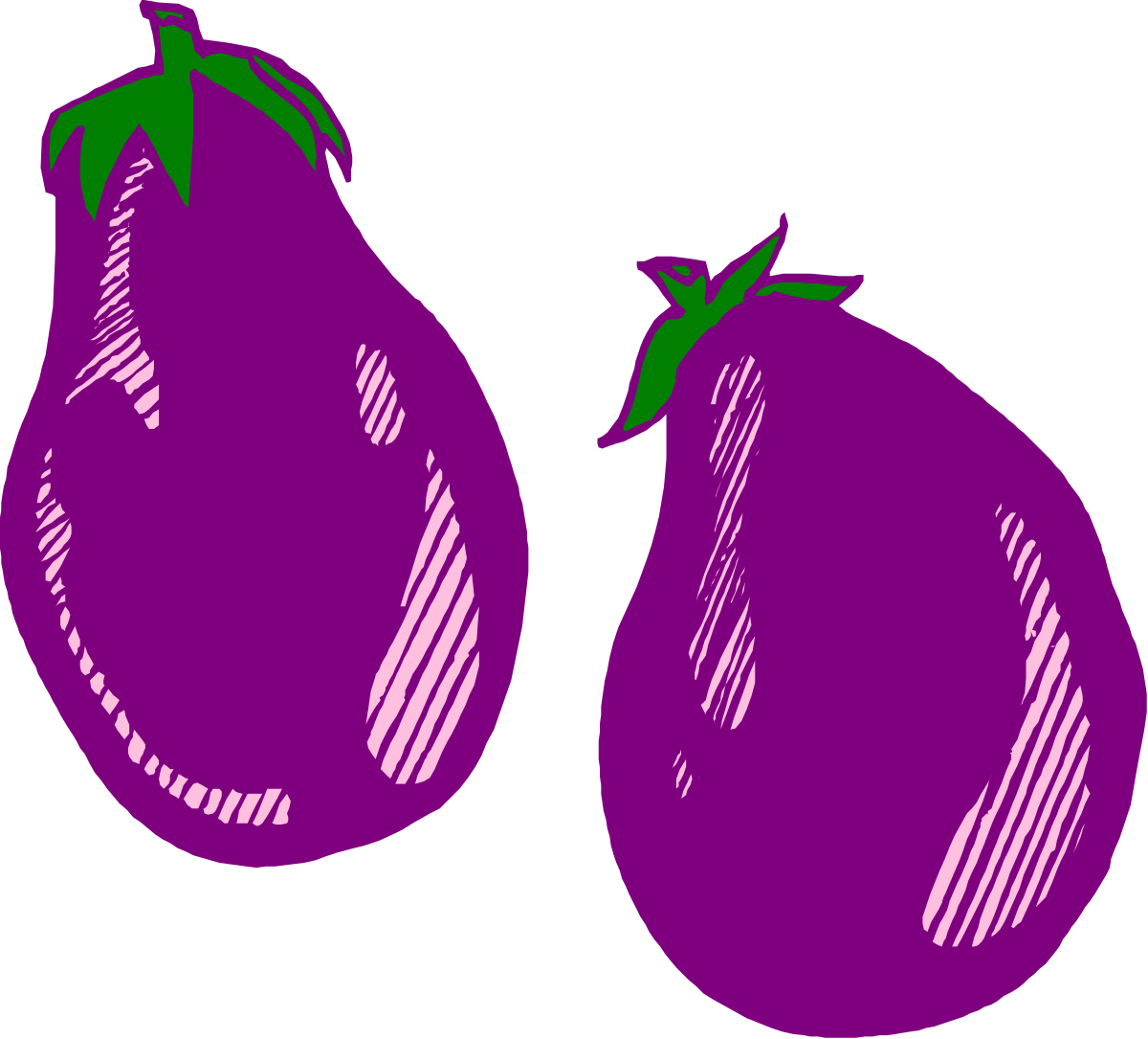 two purple fruit with green leaves on top clip art png transparent Purple Fruit with Green Leaves - Vibrant Clipart for Your Projects