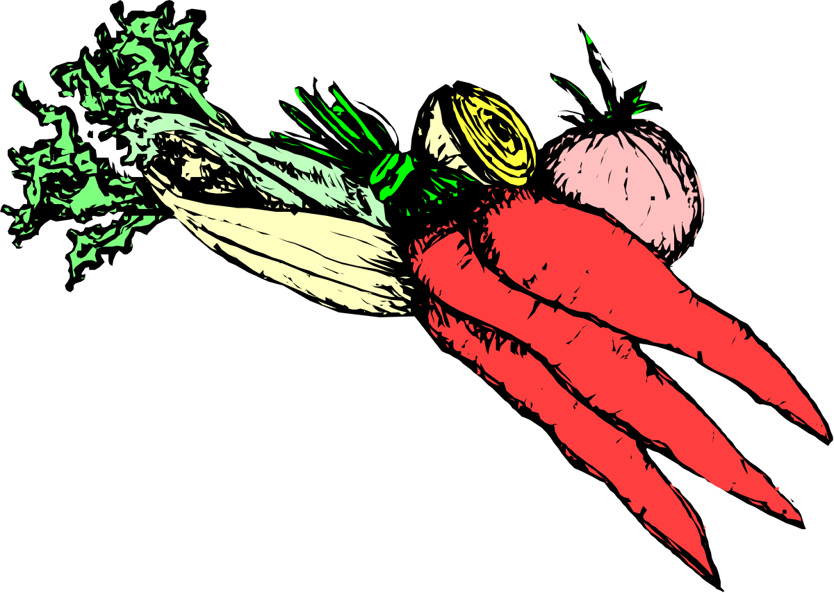 Carrot Clipart with Green Leaf - Fresh Vegetable Illustration