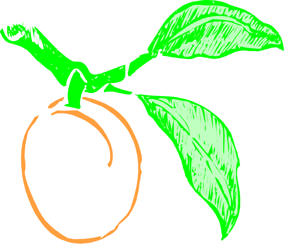 Vibrant Green Leaf with Red Circle Clipart for Unique Designs