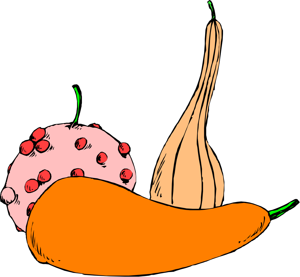 Carrot and Meat on Black Background - Eye-Catching Clipart