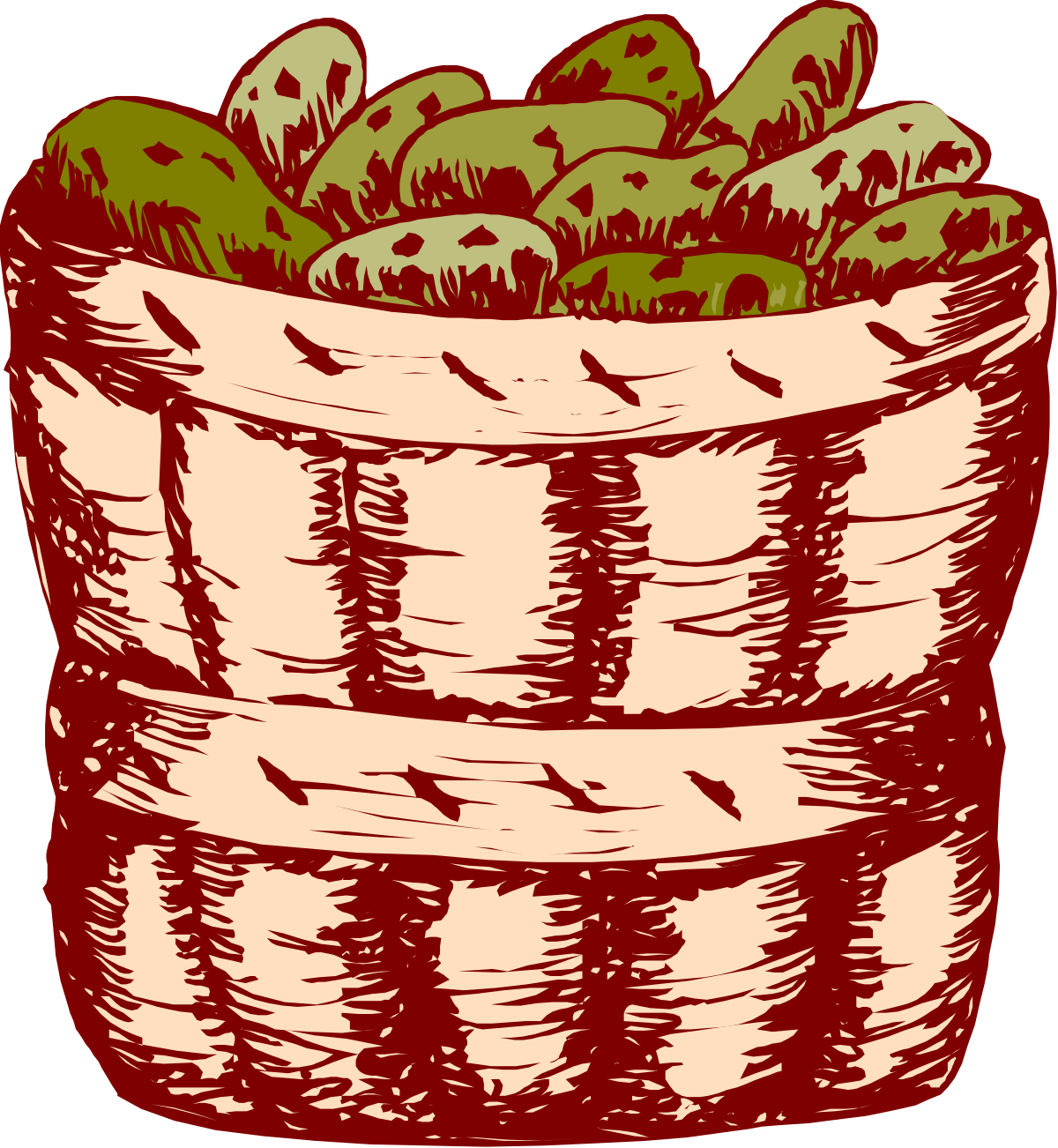 Basket of Potatoes - Fresh and Rustic Clipart for Diverse Uses