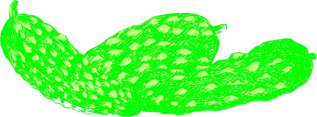 Green Leaf Clipart with Black Outline - Perfect for Nature Projects