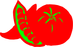Tomato Clipart with Green Outline - Fresh and Vibrant SVG Graphics