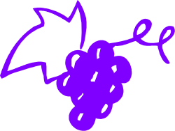 Purple Grape with Leaves Clipart - Fresh and Juicy Visuals
