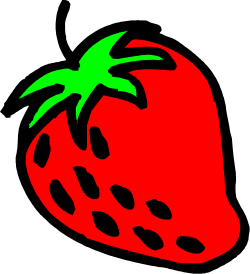 Red Strawberry with Green Stem Clipart for Delicious Designs