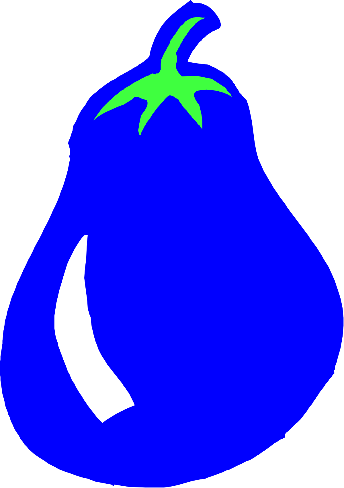 Blue Pear with Green Leaf - Vibrant Clipart for Unique Designs