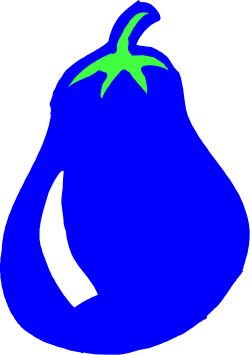 Blue Pear with Green Leaf - Vibrant Clipart for Unique Designs