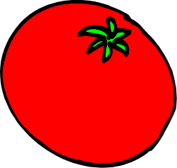 Tomato Clipart with Green Stem - Fresh and Juicy Graphics